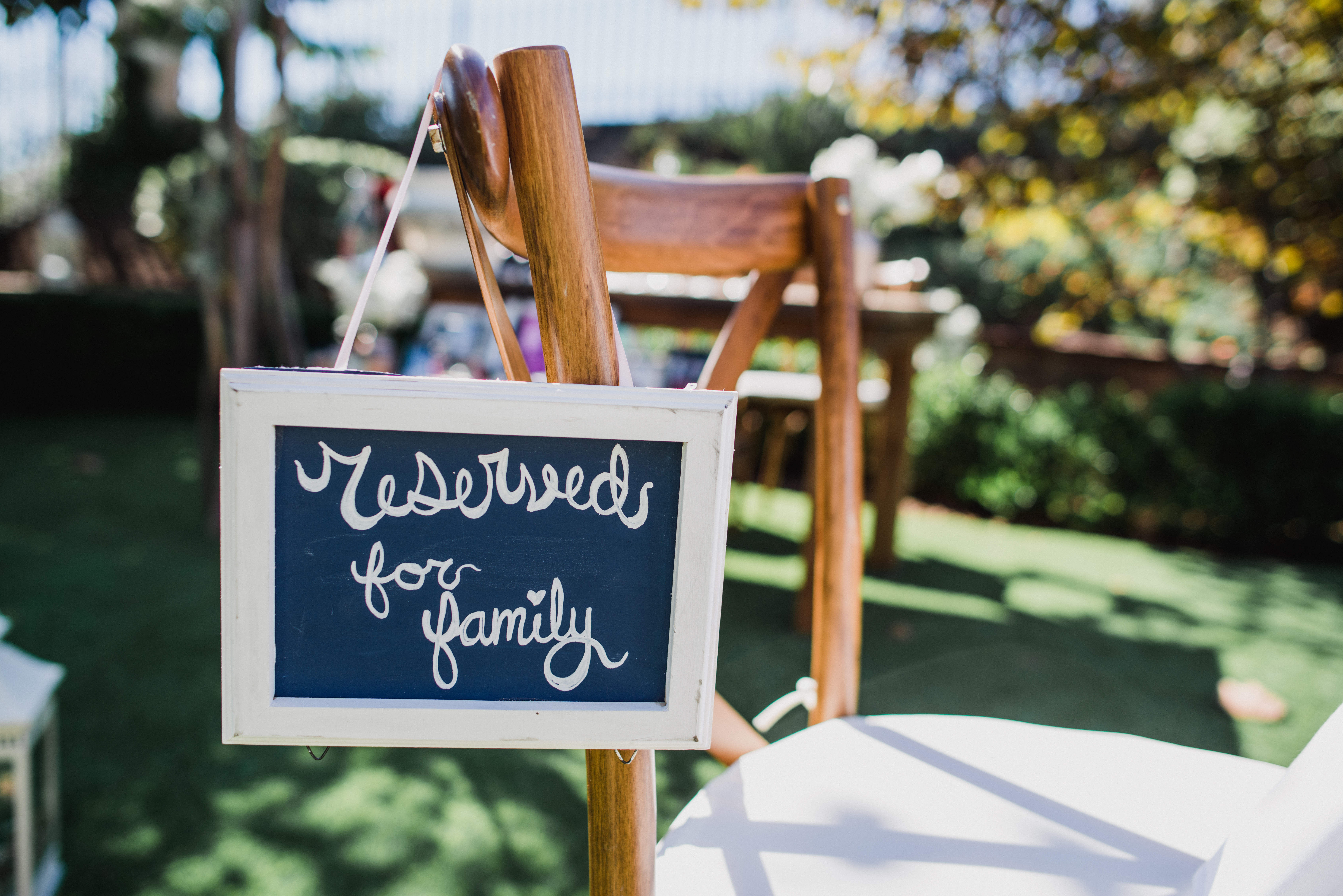 chalkboard signat a Bohemian Backyard in Rancho Bernardo CA by Kylie Rae Photography