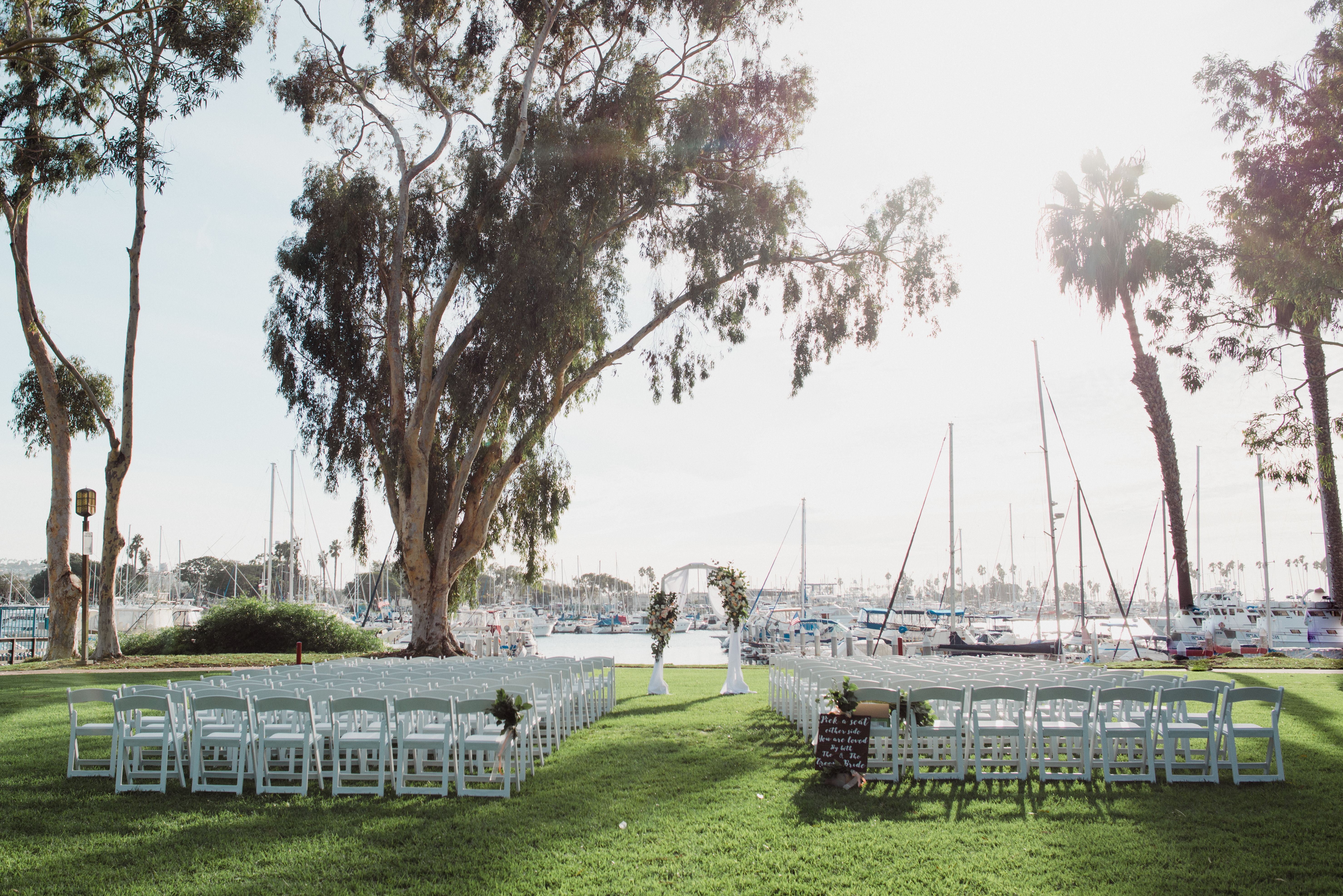 Wedding ceremony siteat a Romantic Style San Diego Wedding at Marina Village by Kylie Rae Photography