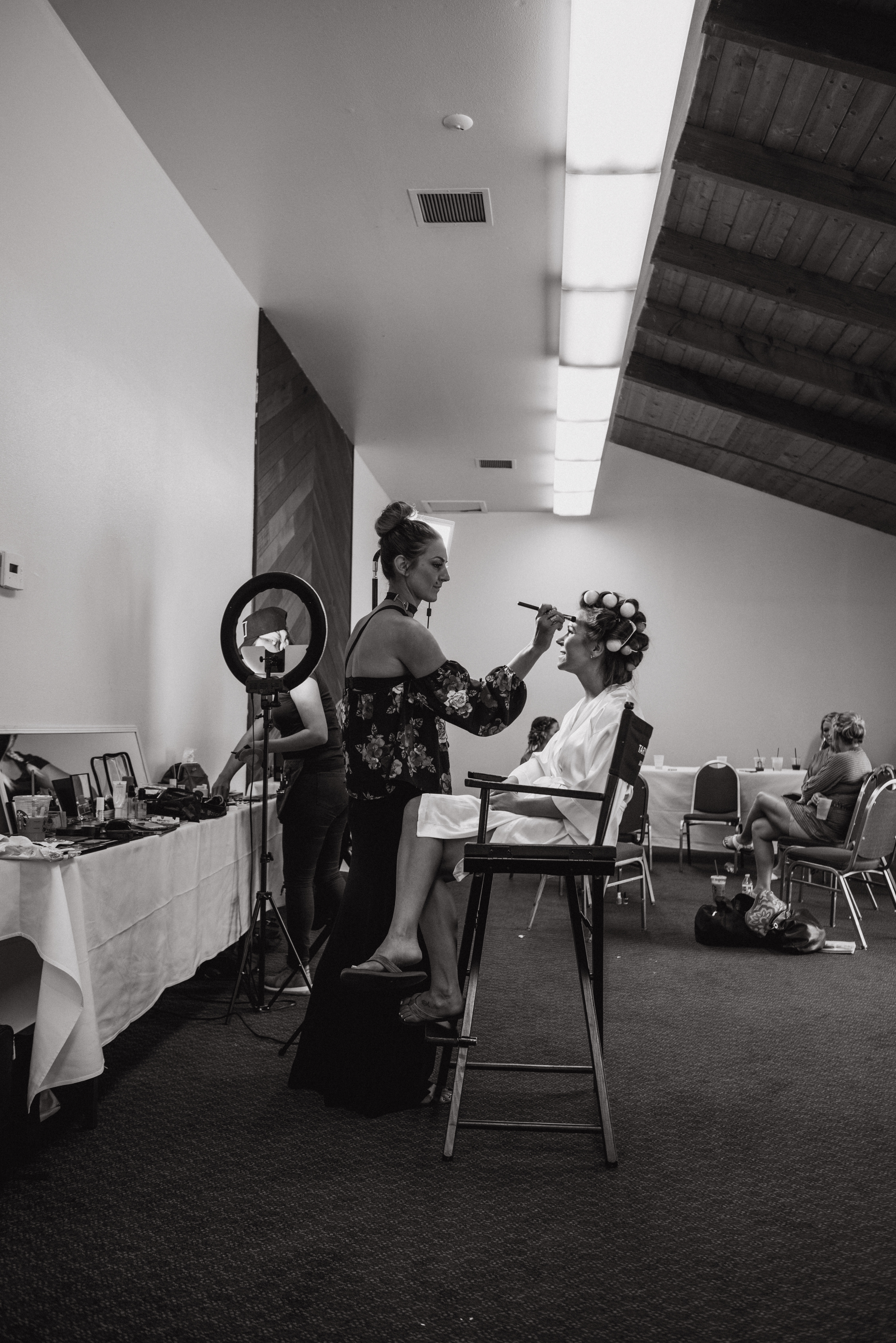 Bride getting readyat a Romantic Style San Diego Wedding at Marina Village by Kylie Rae Photography