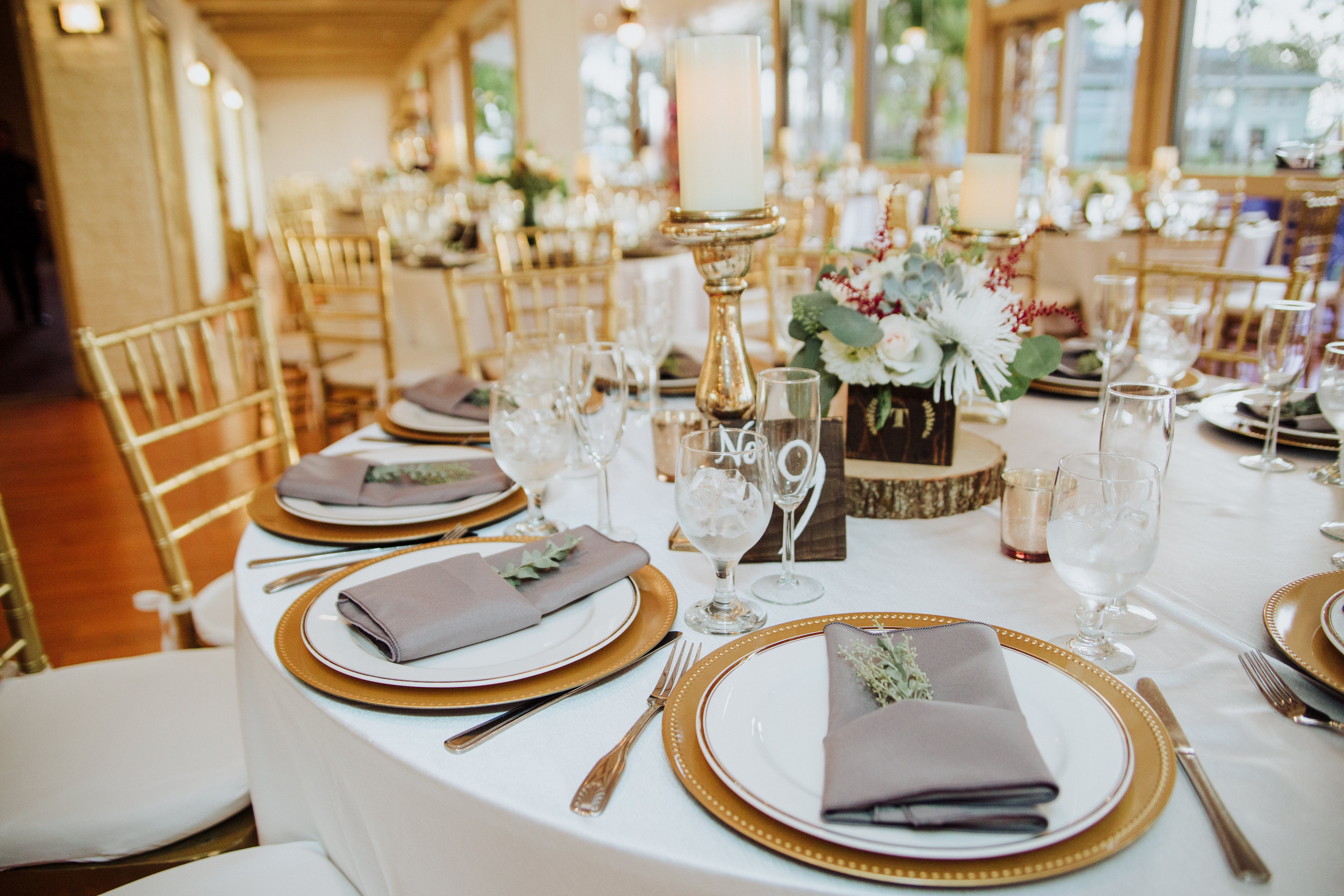 Wedding reception detailsat a Romantic Style San Diego Wedding at Marina Village by Kylie Rae Photography