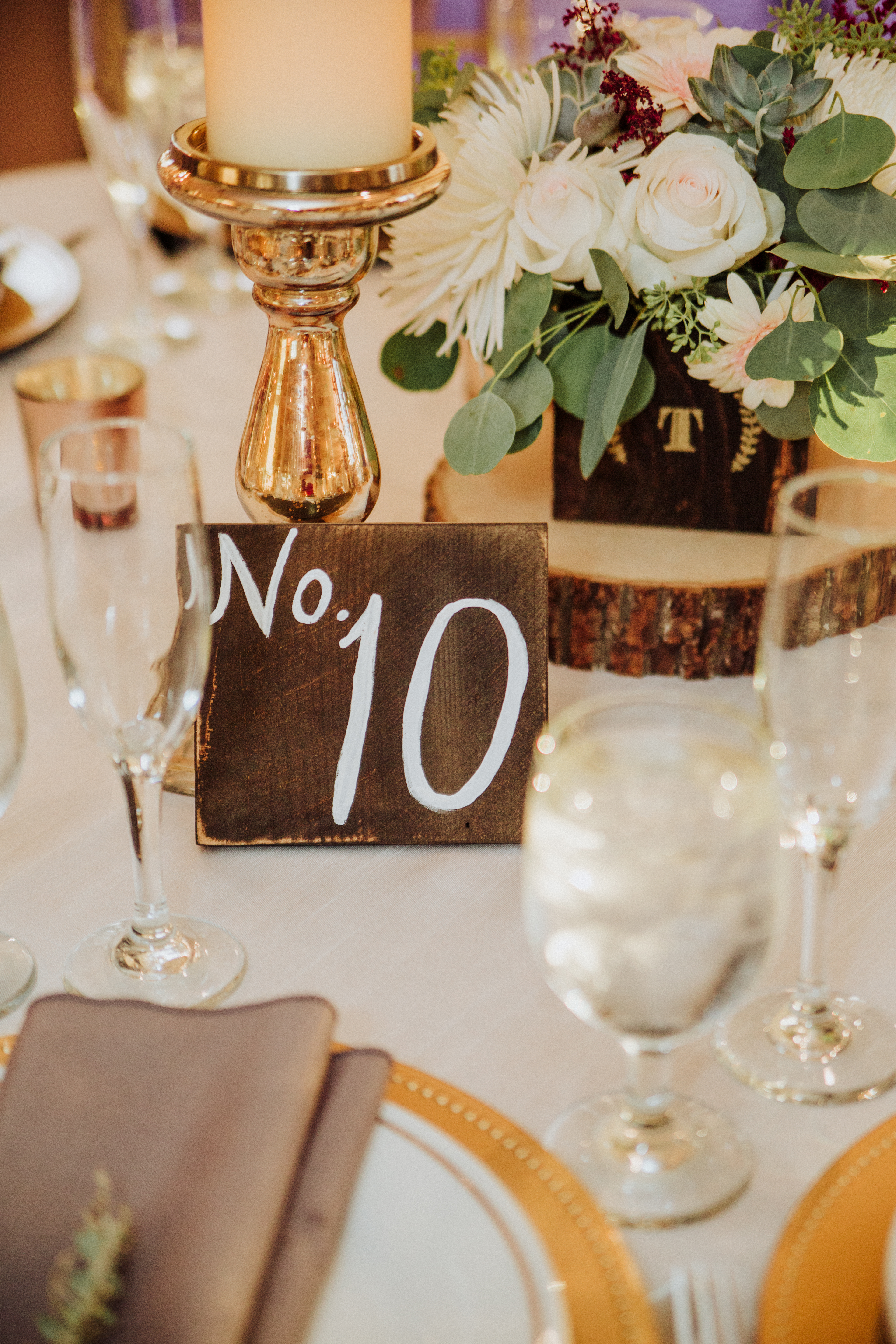 Wedding table numbersat a Romantic Style San Diego Wedding at Marina Village by Kylie Rae Photography