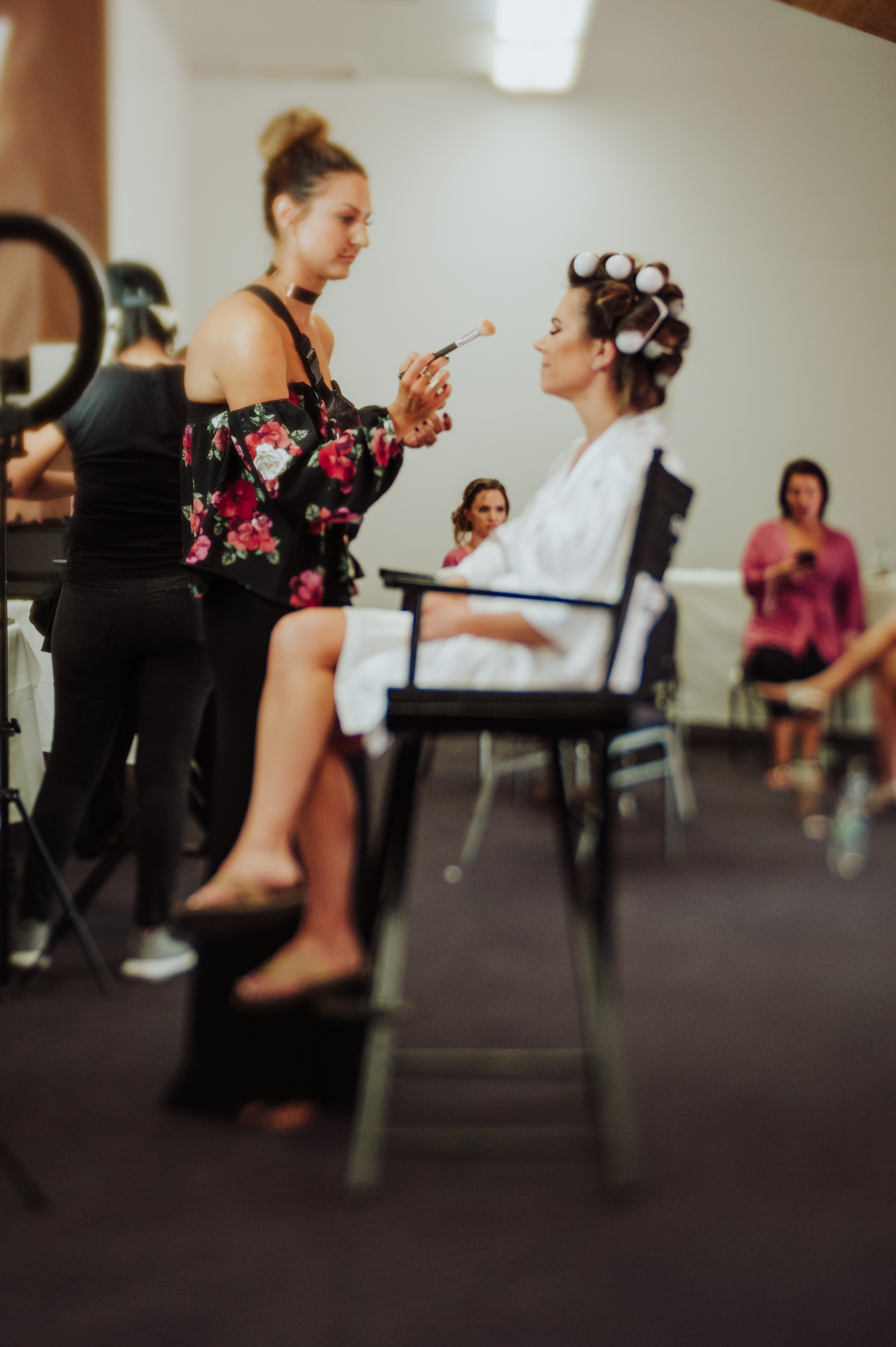Bride getting readyat a Romantic Style San Diego Wedding at Marina Village by Kylie Rae Photography