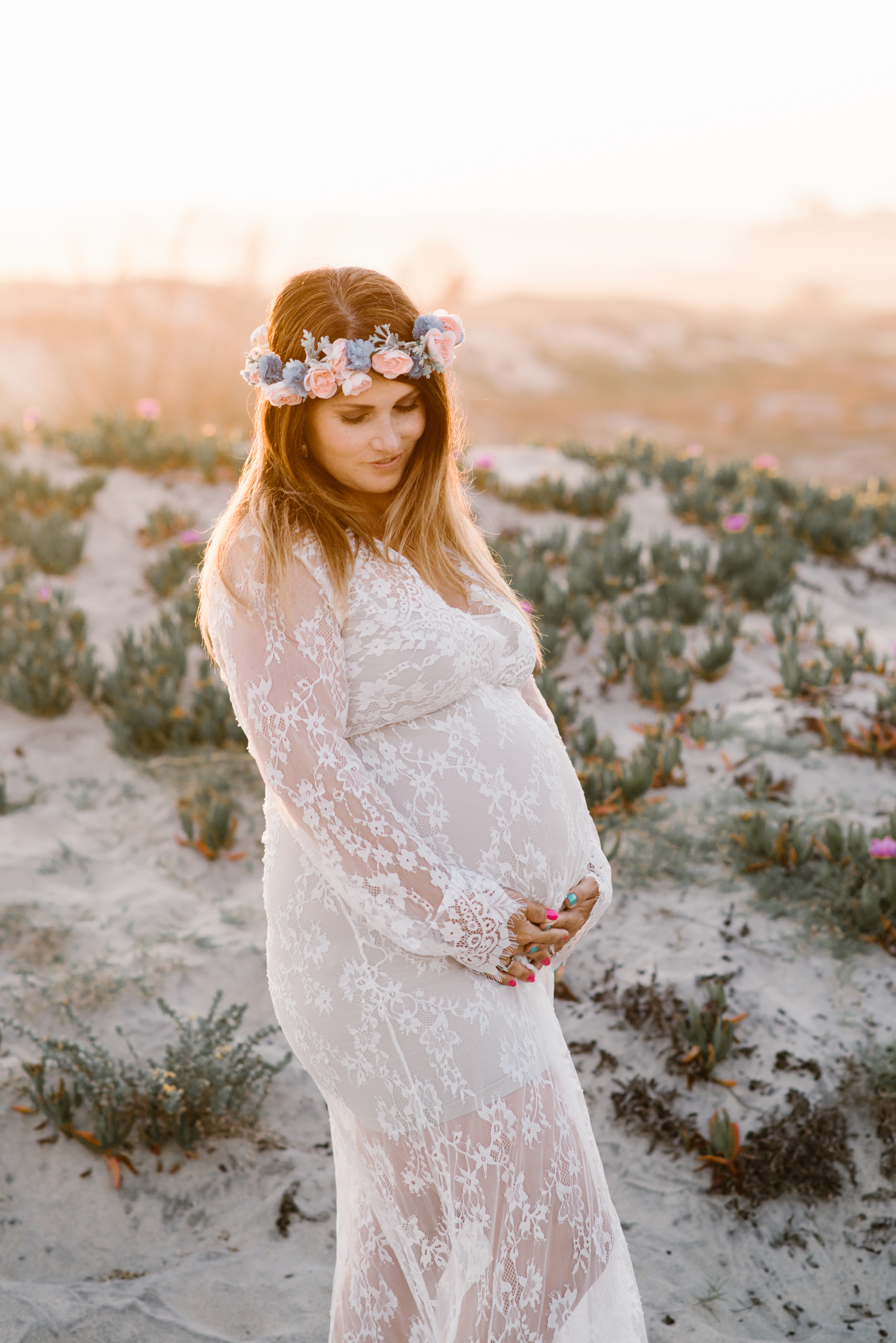 Boho maternityfamily session at Coronado Beach by Kylie Rae Photography